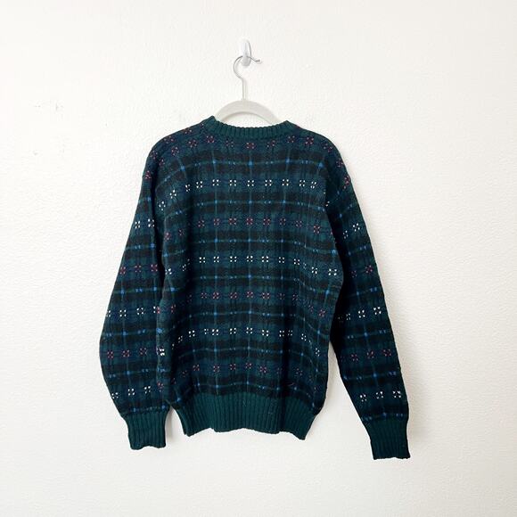 [Vintage] 90s Braemar Scottish Wool Geometric Crew Neck Sweater Size Medium M - Picture 2 of 10